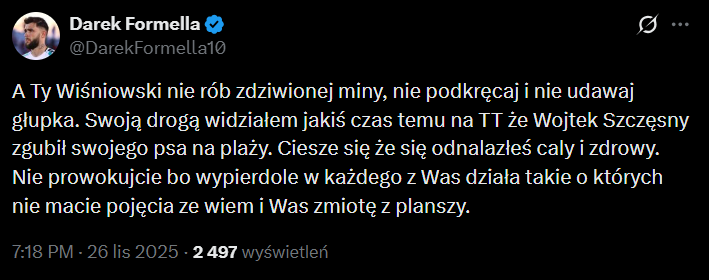 Dariusz Formella w taki sposób WJEŻDŻA w Łukasza Wiśniowskiego XD